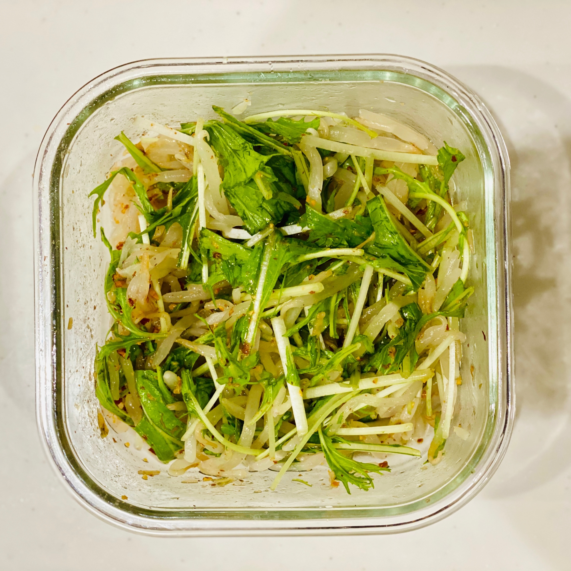 【混ぜるだけ】水菜ともやしのタイ風サラダ