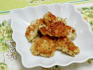 バジル風味♪鶏ムネ肉のパン粉焼き