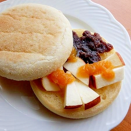 簡単❤イングリッシュマフィンの甘系ホットサンド♪