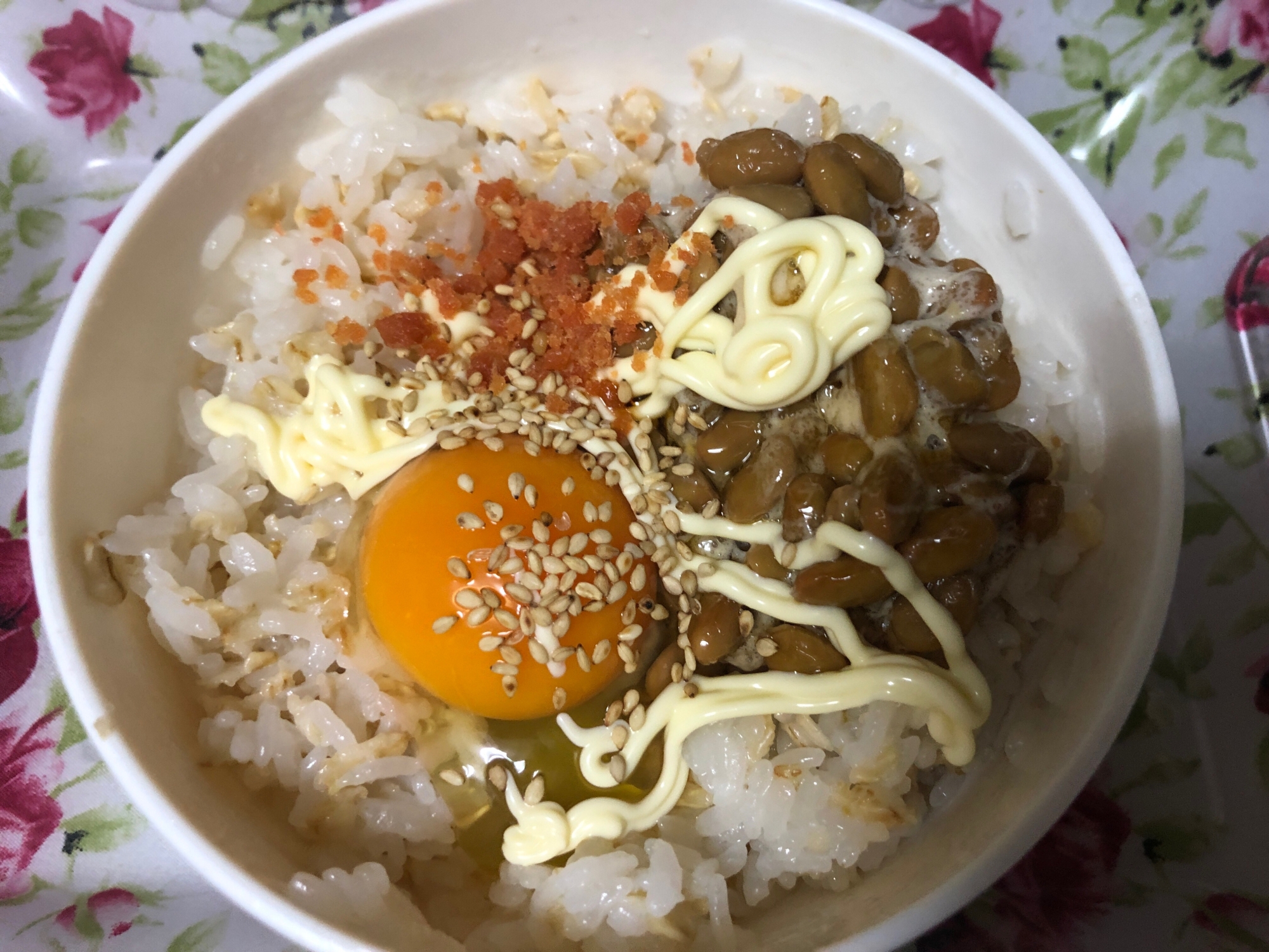 鮭入り♪辛子マヨ納豆丼