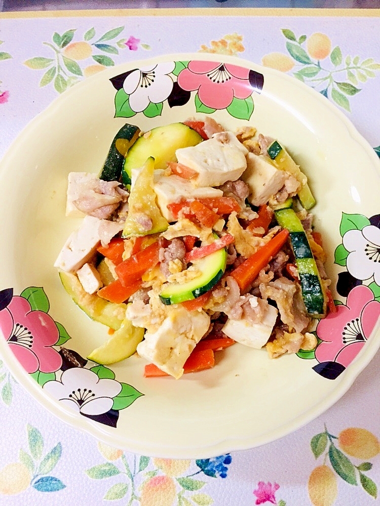 ズッキーニと豆腐のチャンプルー