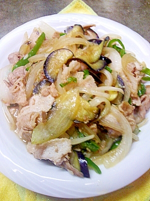夏野菜と豚バラ生姜焼き