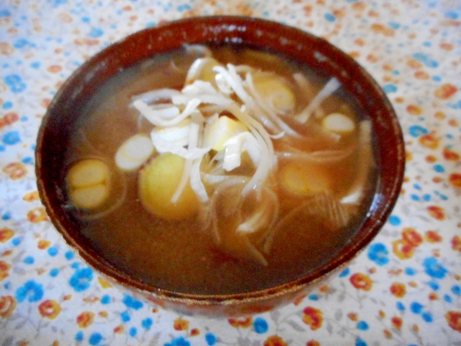 さつま芋のネギ生姜味噌汁