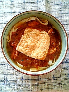 寝かせたカレーで☆きつねカレーうどん☆