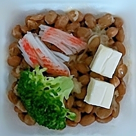 納豆アレンジ ブロコ&カニカマ&チーズ