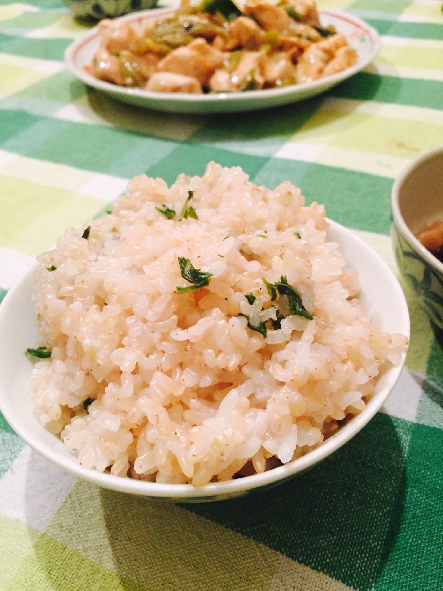 よもぎの混ぜご飯