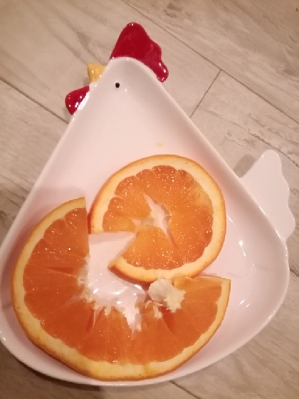 清見タンゴールの切り方「内皮ごとパクリパクリ」