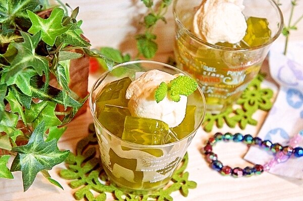 材料3つ＆3工程♪かき氷シロップde抹茶寒天ゼリー レシピ