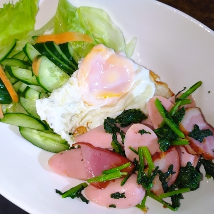 お浸し苦手な家族には特に炒めると美味しく食べる技になりました。ご馳走さまでした♪