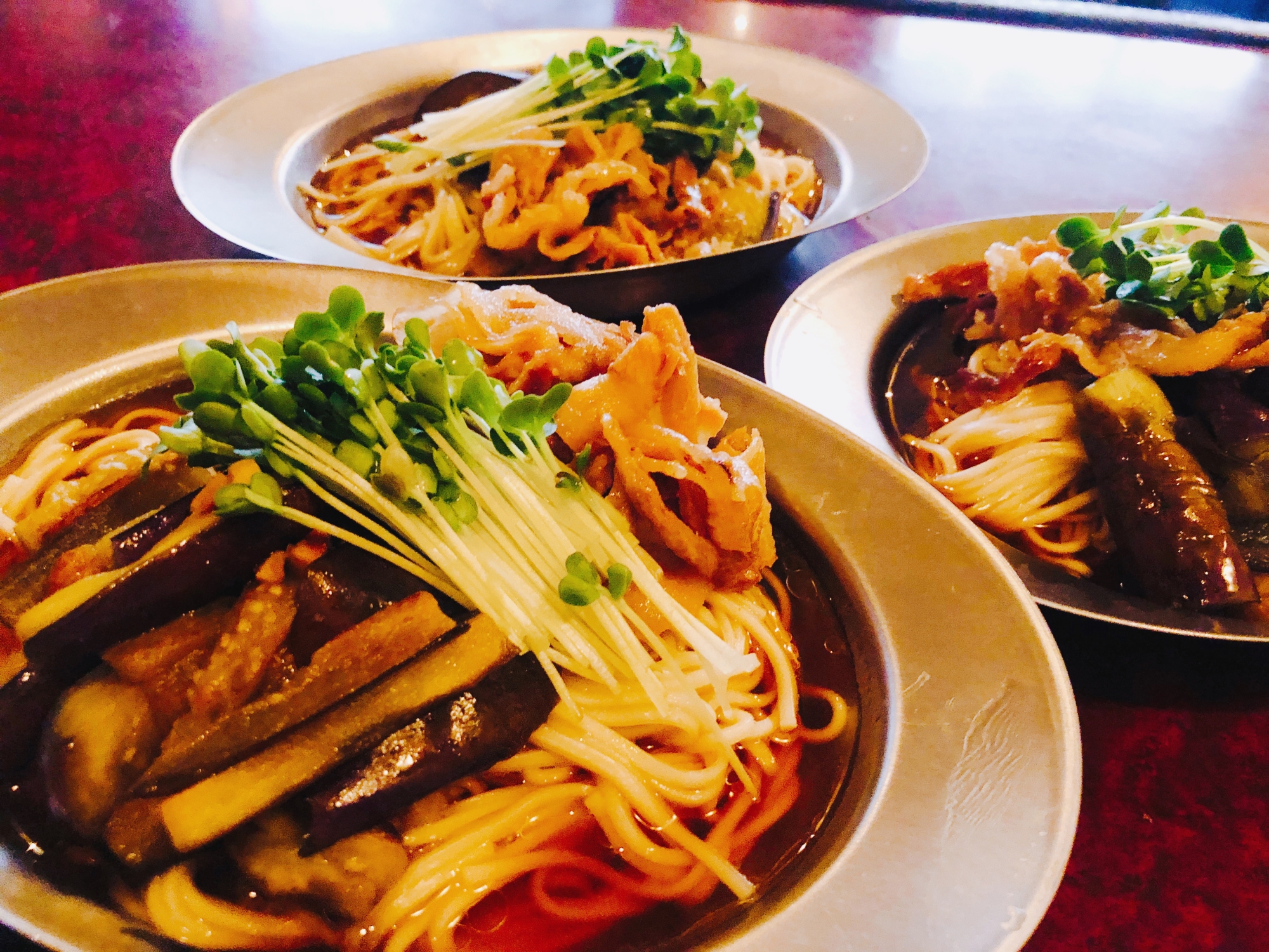 とろナスと豚肉のあったかにゅうめん♪