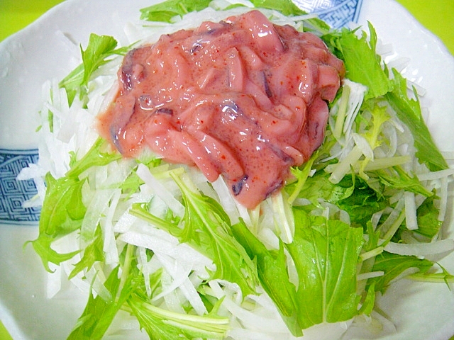 大根と水菜の明太塩辛サラダ
