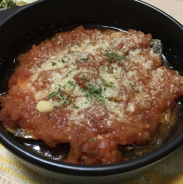 簡単イワシ缶のトマトソース焼き