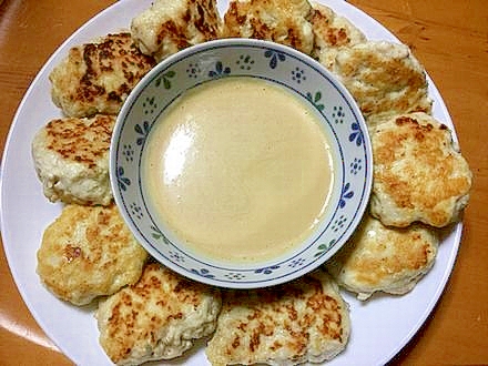 豆腐たっぷりチキンナゲットとマヨ醤油