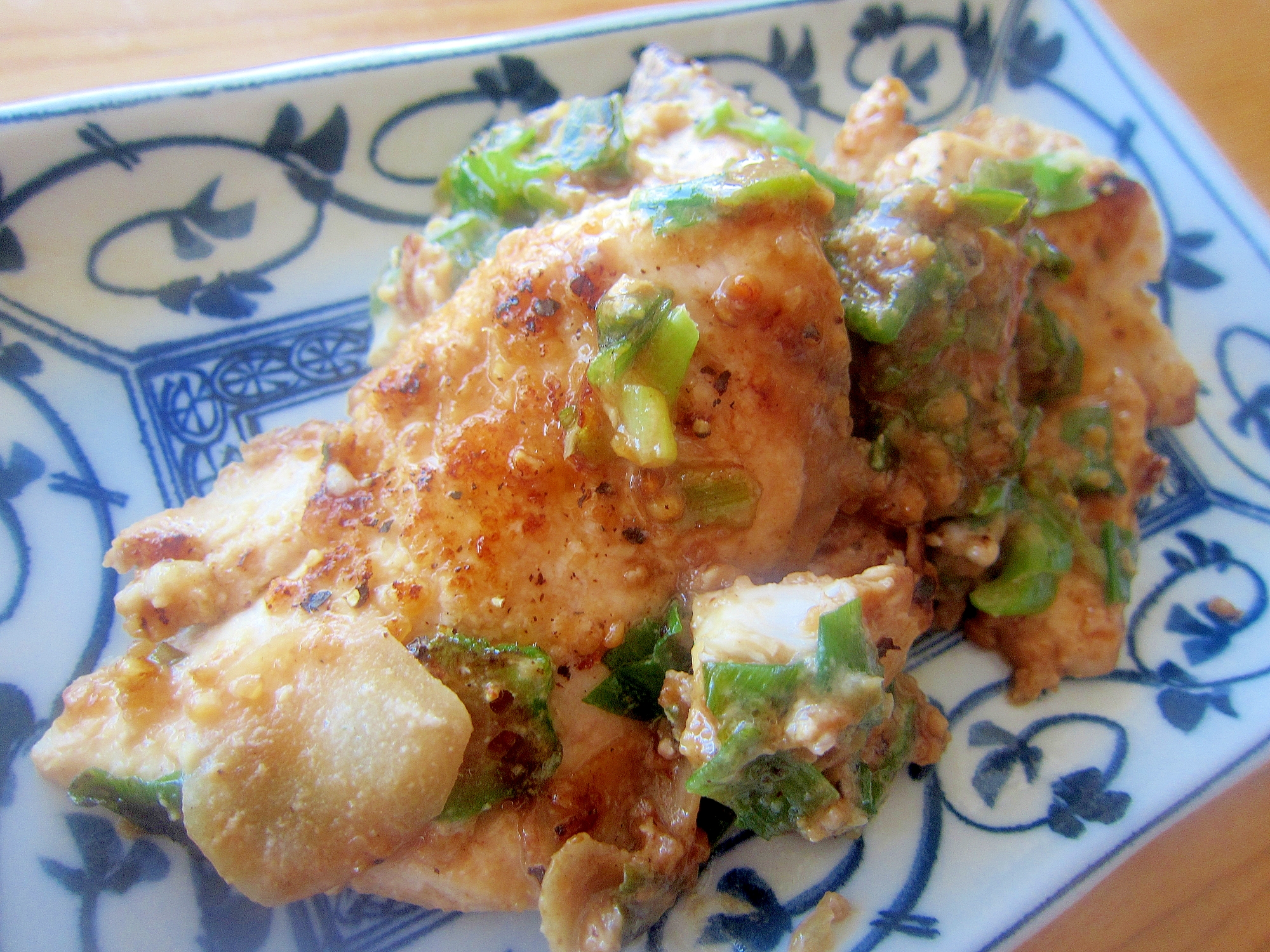 鮪の大豆と酒粕葱味噌グリル