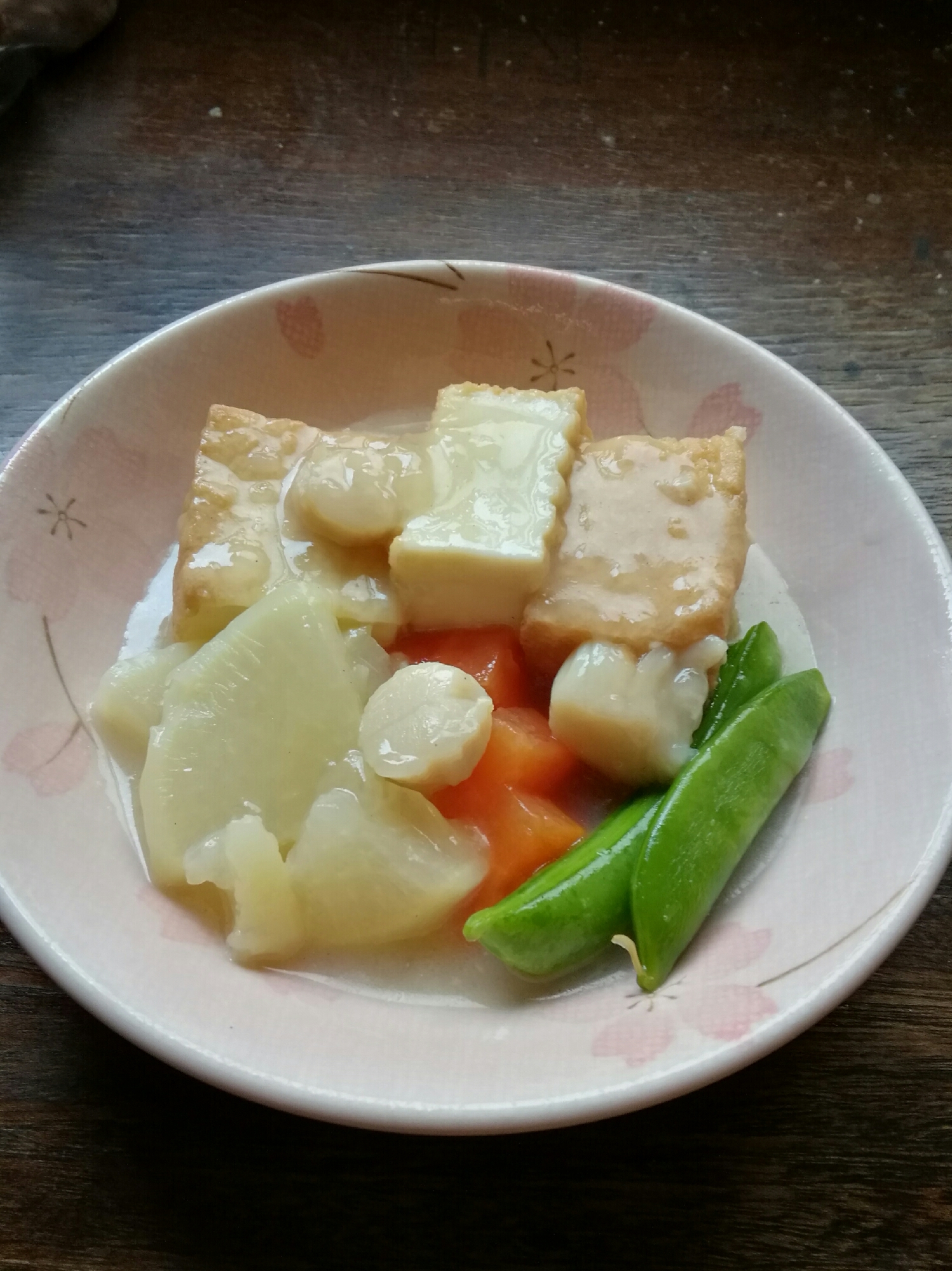 お弁当にも！厚揚げと野菜の煮物ホタテあん