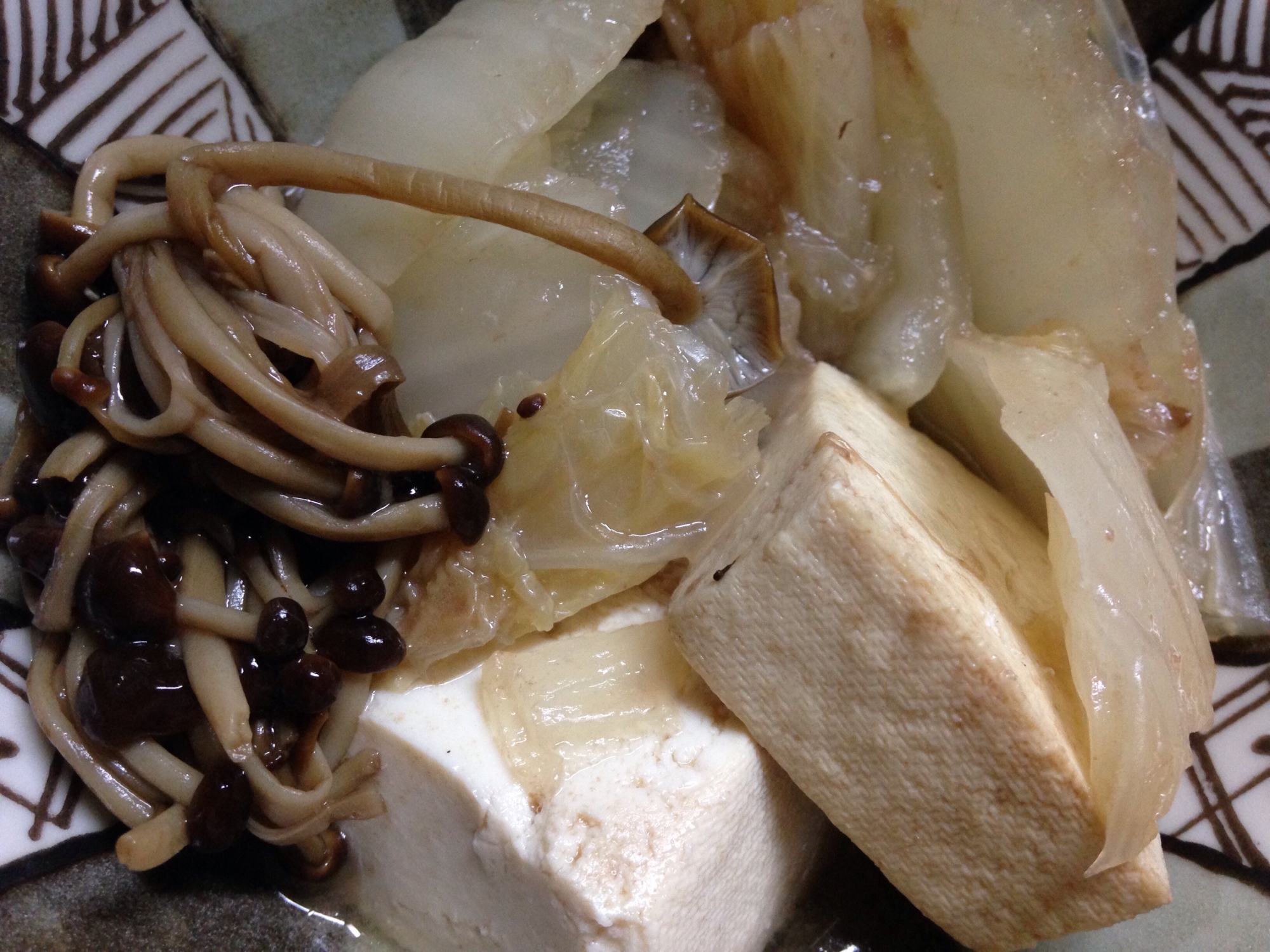 白菜とえのきと豆腐のしょうが煮