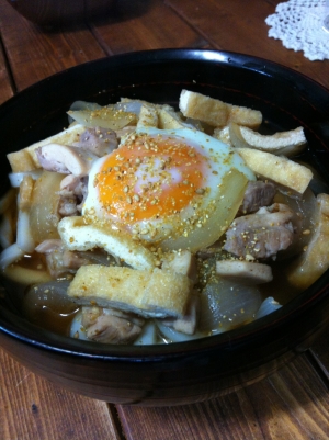 鶏肉の温か煮込みうどん♡