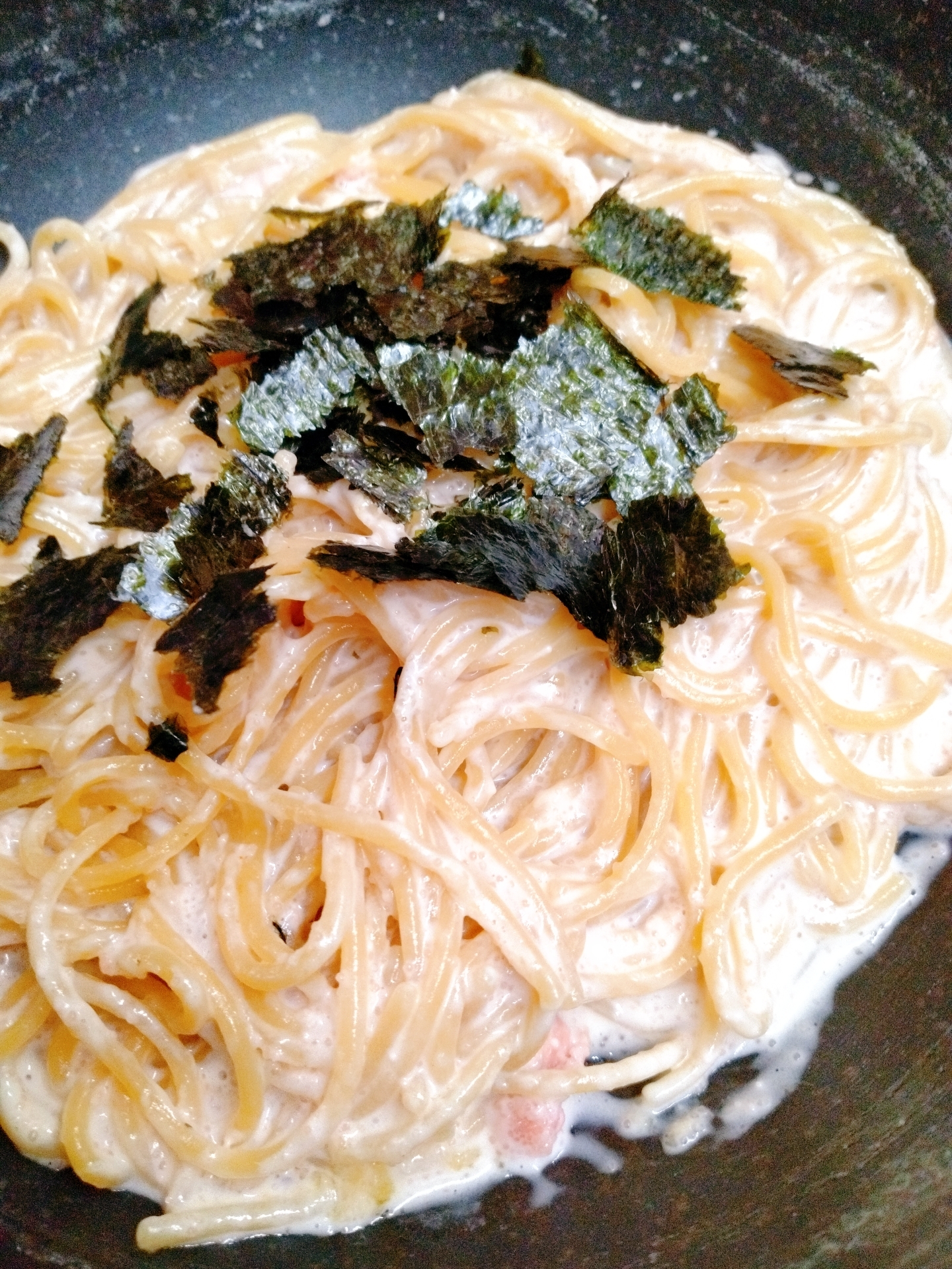 明太クリームパスタ☆フライパンひとつ!