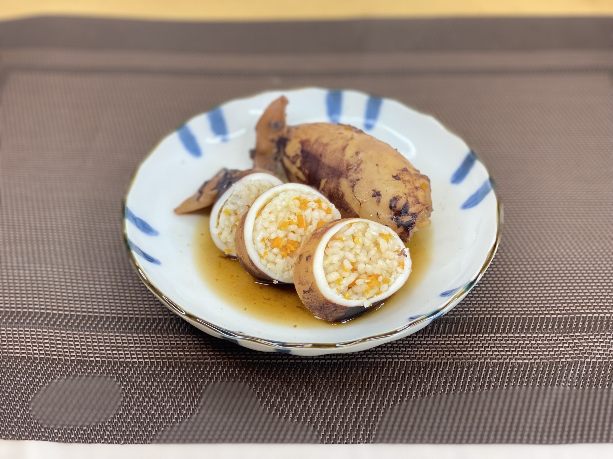 うるち米でイカ飯