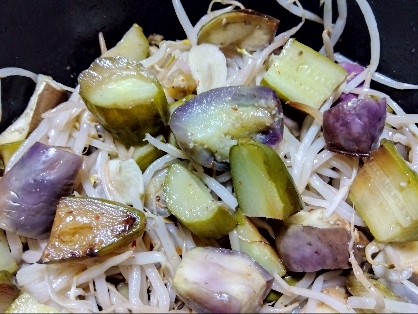 きゅうり＊なす＊豚こまの焼肉タレ焼き