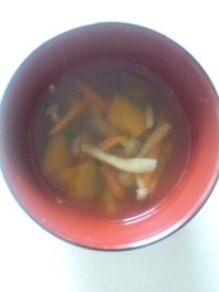 南瓜と椎茸のお味噌汁