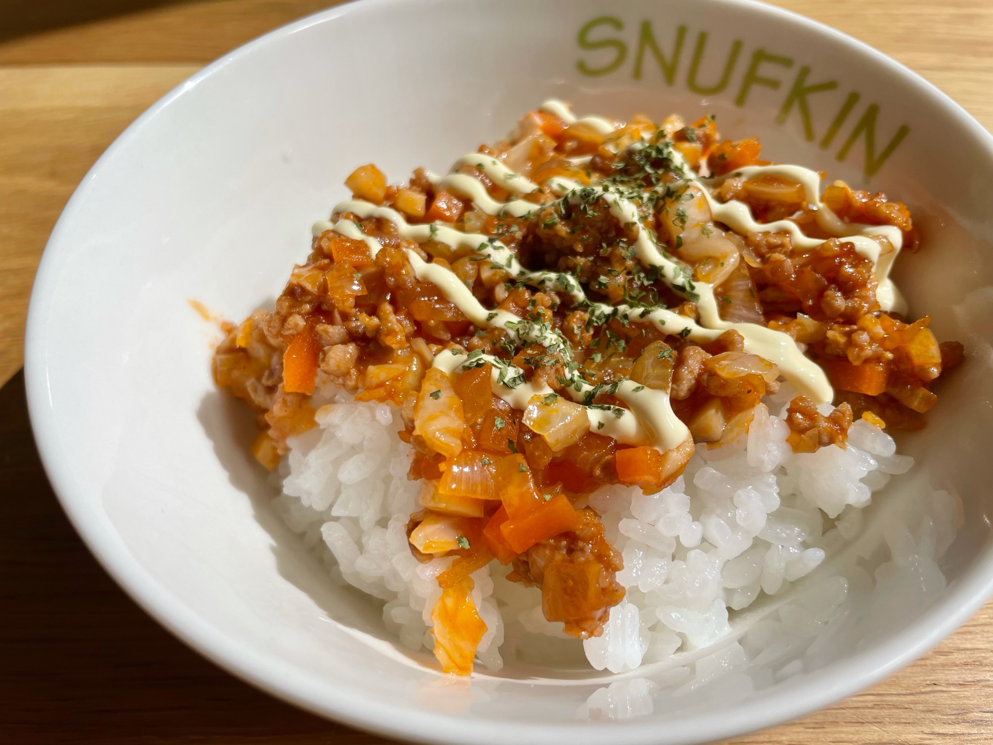 野菜たっぷりひき肉丼！簡単ヘルシーランチ！