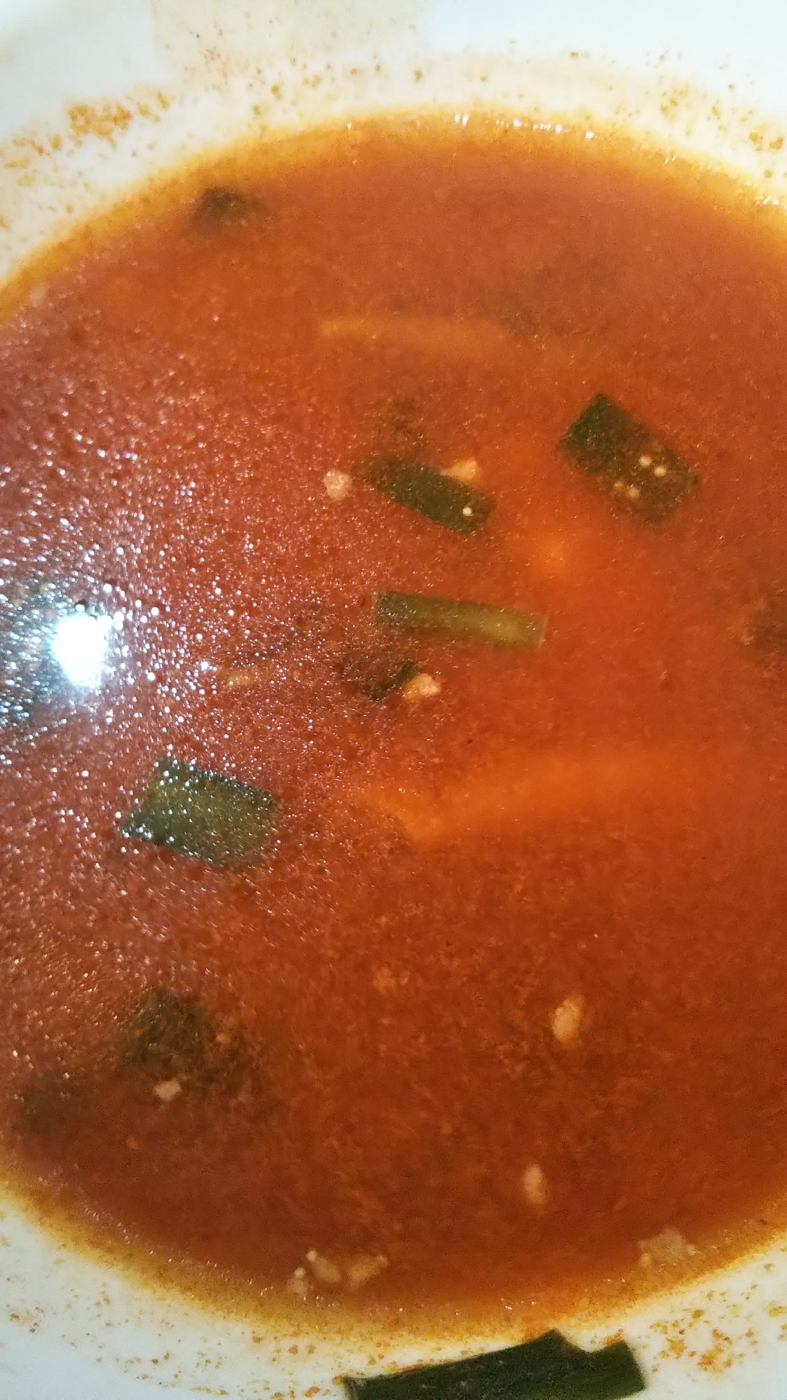 明太子とシイタケの辛いスープ