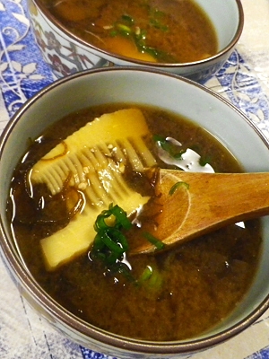 もずくと竹の子の簡単味噌汁