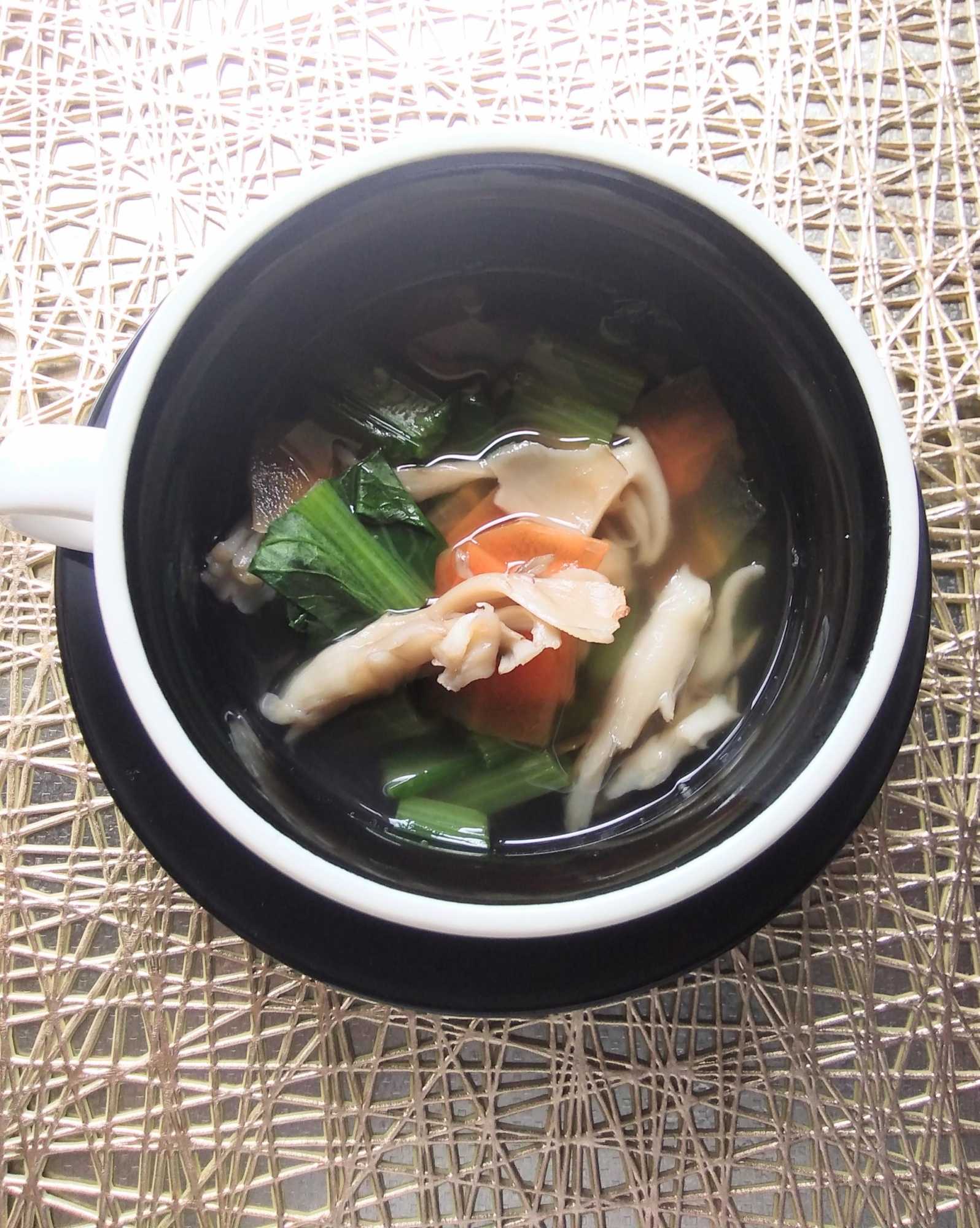 小松菜と舞茸の中華スープ