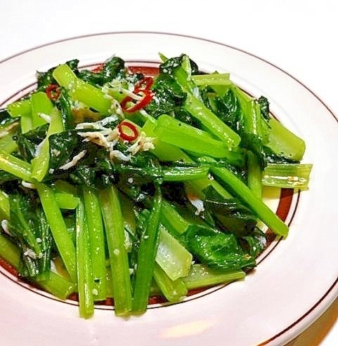 小松菜のしらす炒め