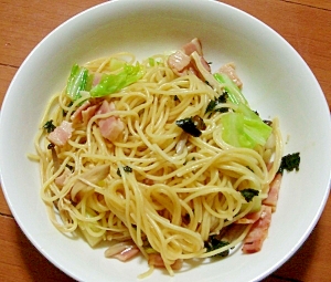 簡単！キャベツとベーコンときのこの和風パスタ