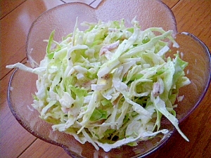 お給料日前のキャベツ&ツナだけサラダ^^