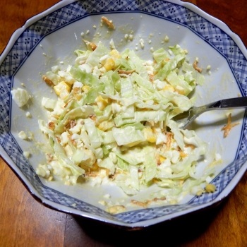 ゆで卵入り♡満足・美味しいコールスロー