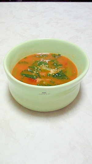 小松菜・パセリ・トマトの簡単スープ