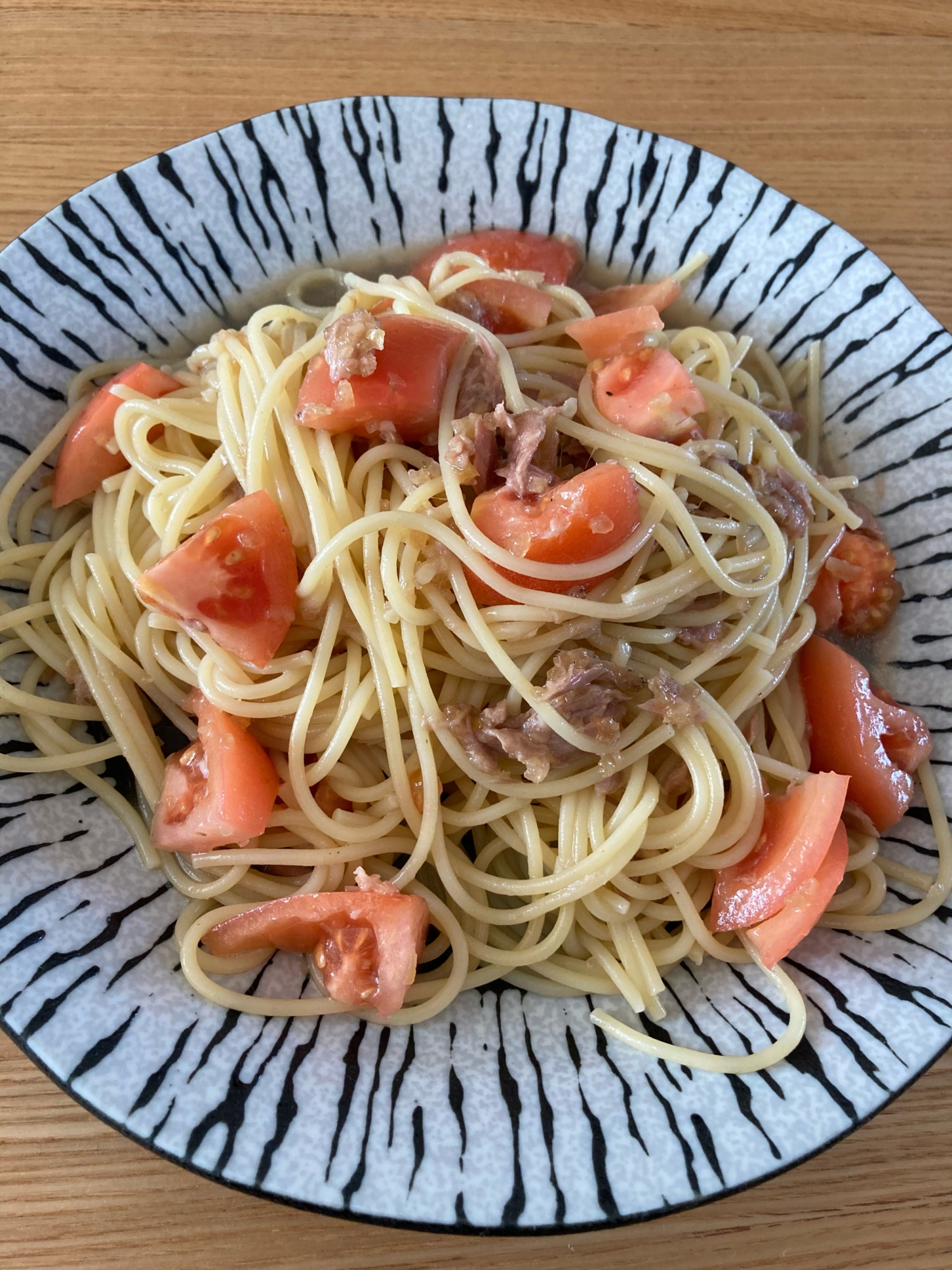 レンチン♪日向夏ドレッシングのツナパスタ