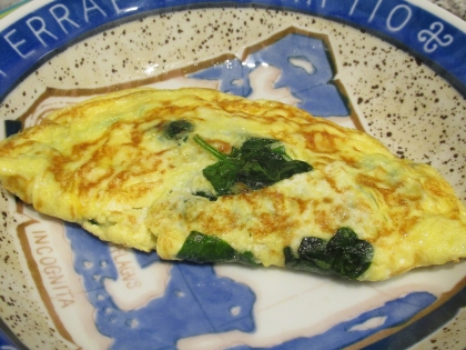 ふわふわヘルシー　ほうれん草と豆腐のオムレツ