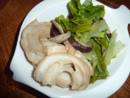 山東菜☆舞茸と麩の煮物