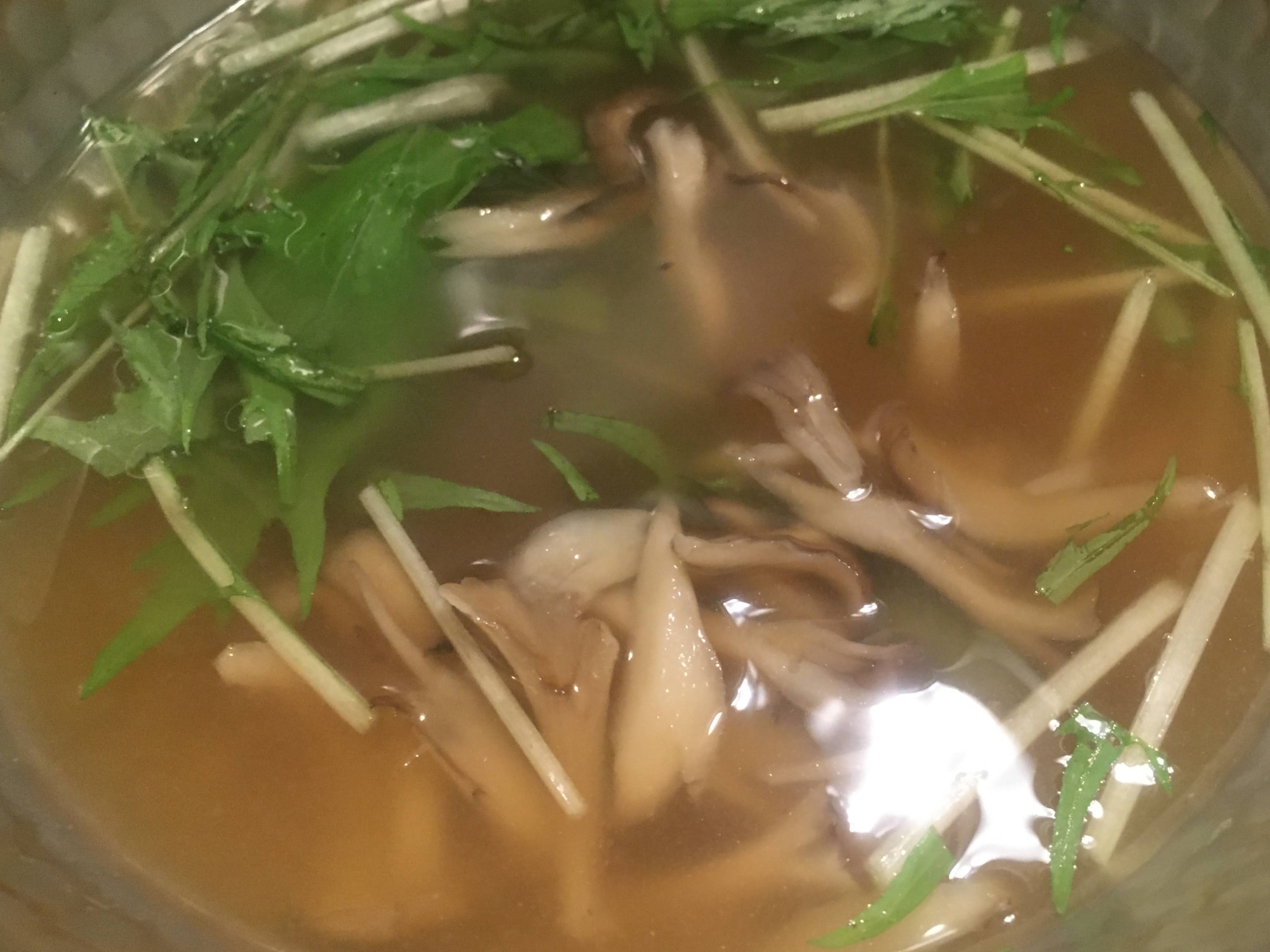 水菜と舞茸の味噌汁