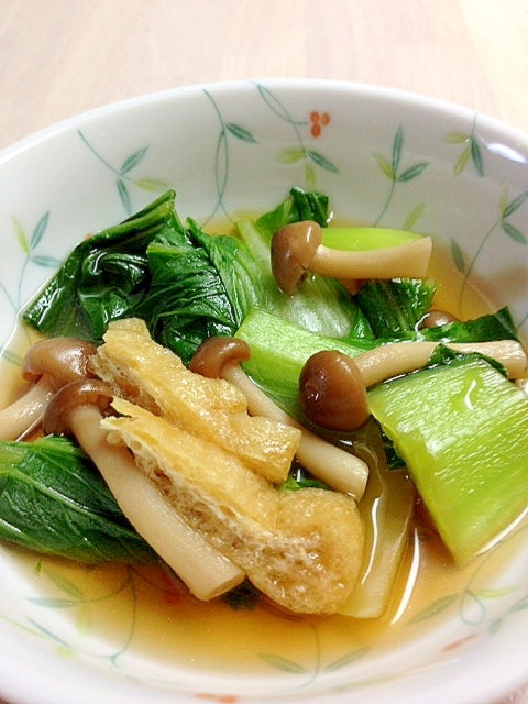 チンゲン菜としめじの めんつゆ 煮物 レシピ 作り方 By がちゃぴんとクマ 楽天レシピ