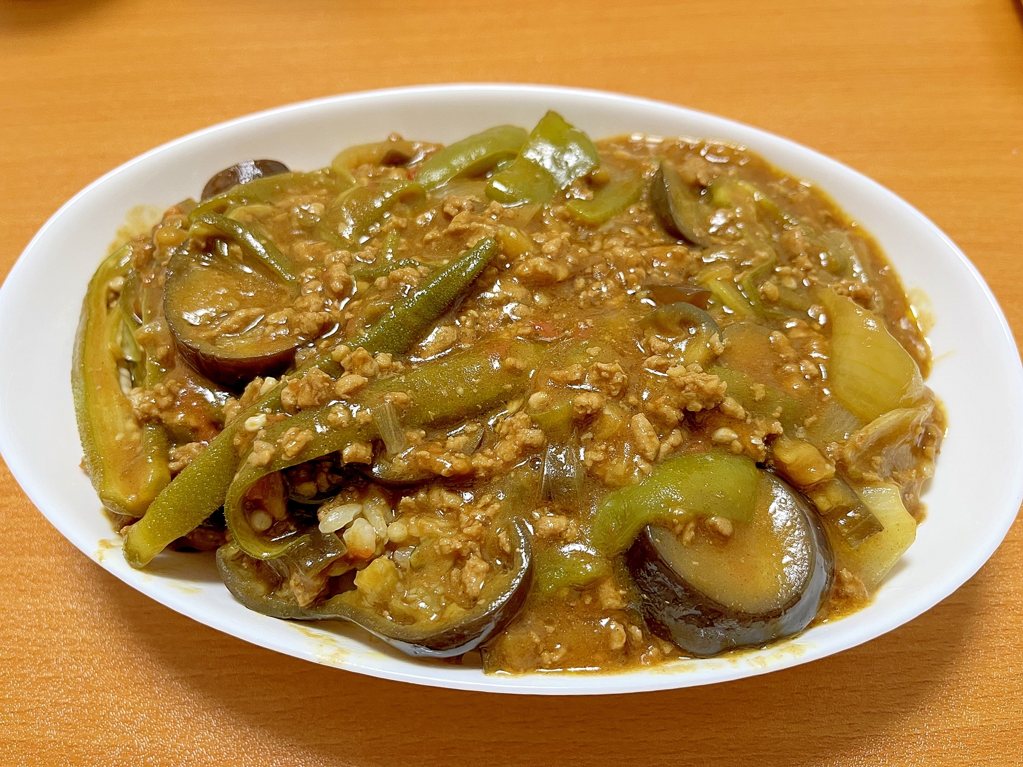 麻婆茄子に見える夏野菜カレー