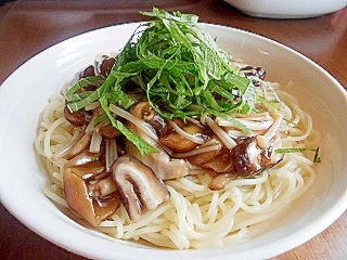 きのこあんかけ冷製パスタ