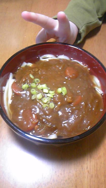 残りカレーの和風カレーうどん