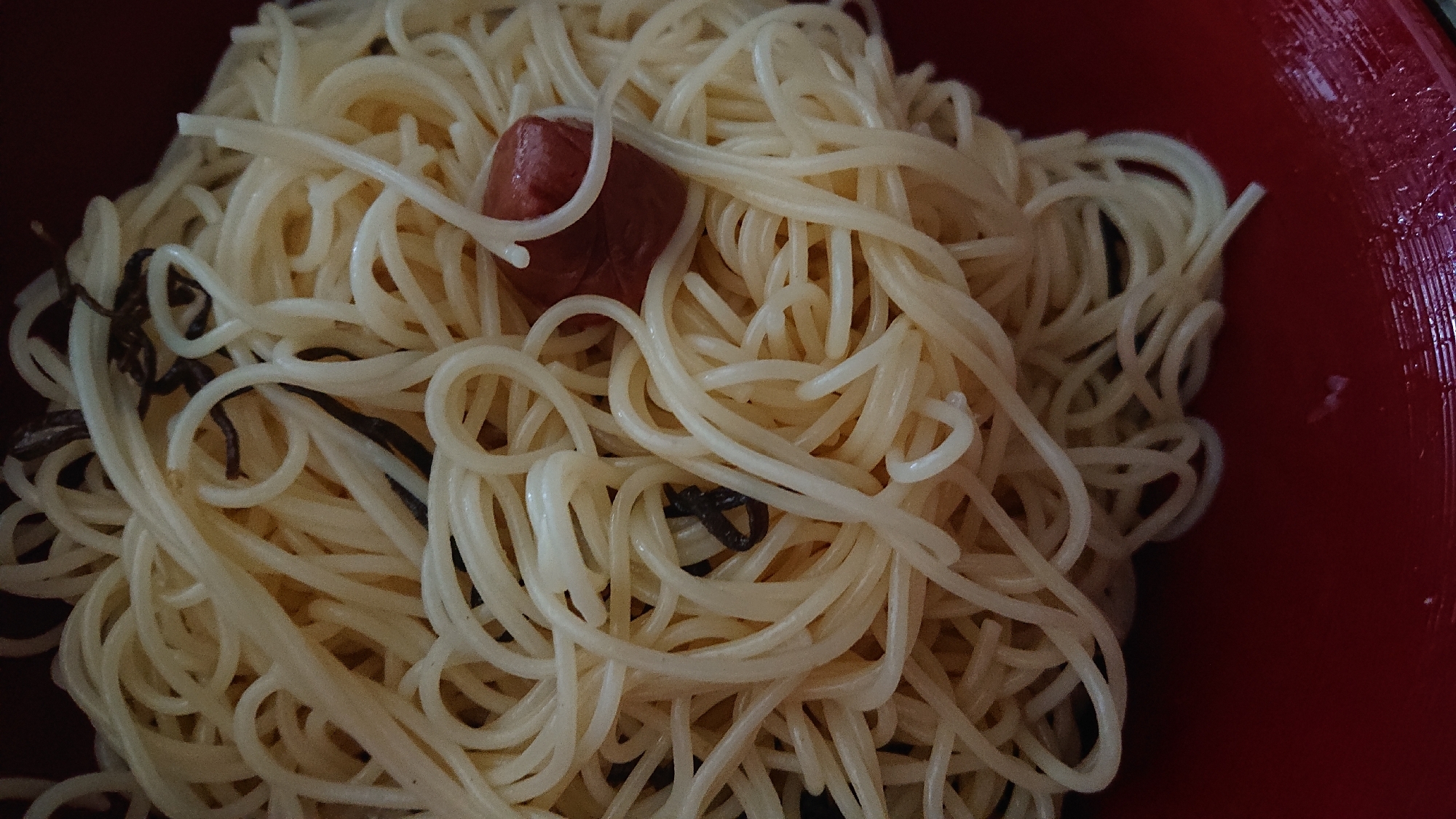 梅海苔パスタ レシピ 作り方 By 膝小僧 楽天レシピ