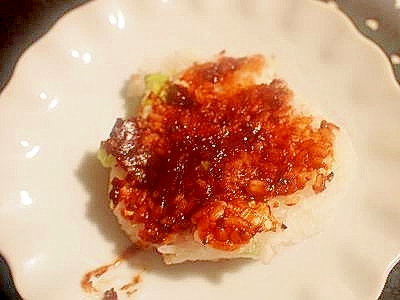 おつまみに☆豆腐ようと葱の焼きおにぎり♪