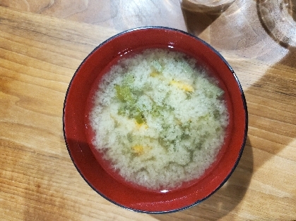 具だくさん　餅入り味噌汁