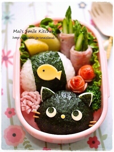 キャラ弁 黒猫ちゃんおにぎり レシピ 作り方 By Mai Mai 楽天レシピ