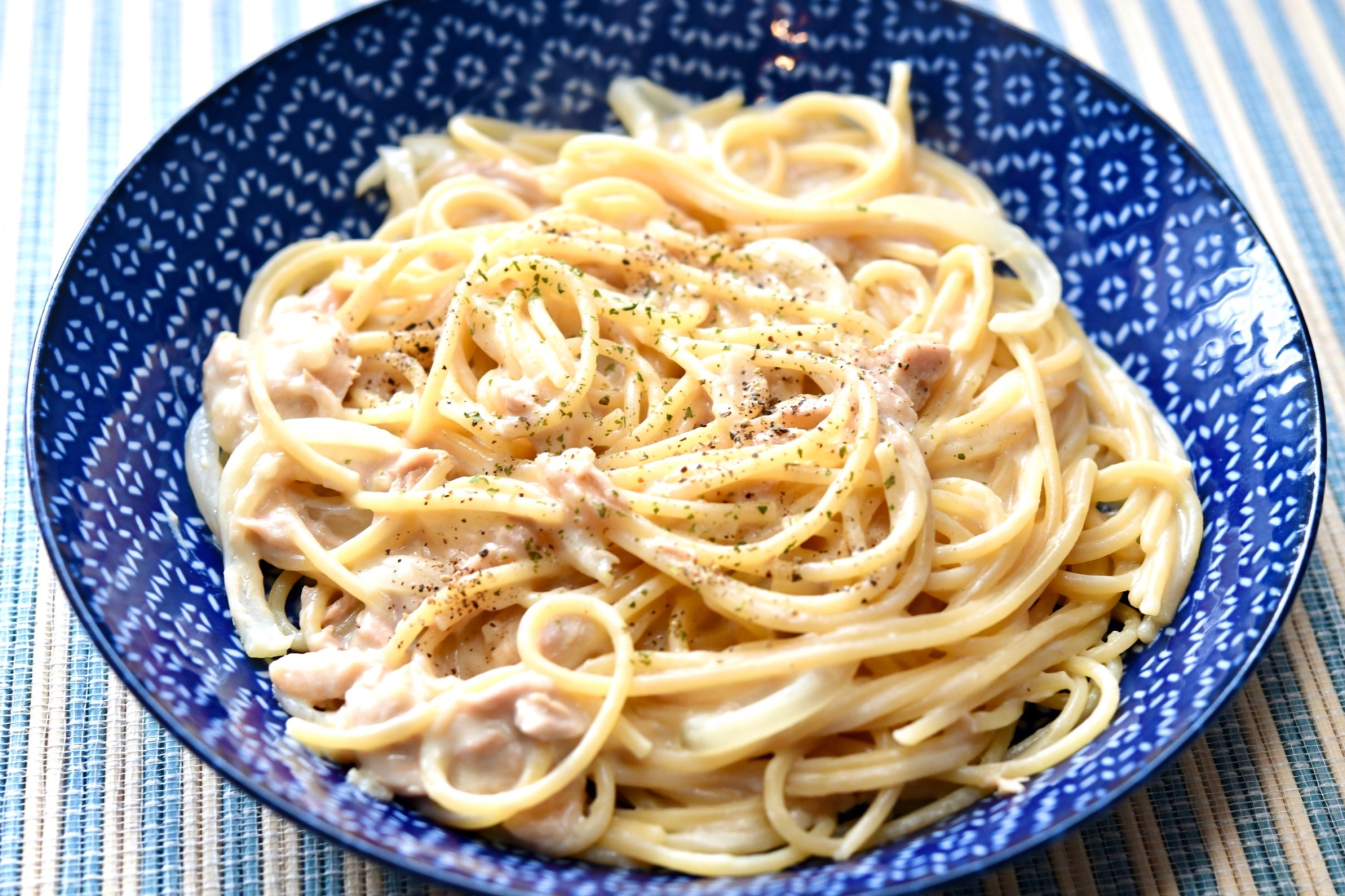 簡単!ヘルシーな豆乳クリームツナパスタ