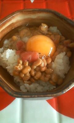 梅干し入り 納・豆卵かけご飯