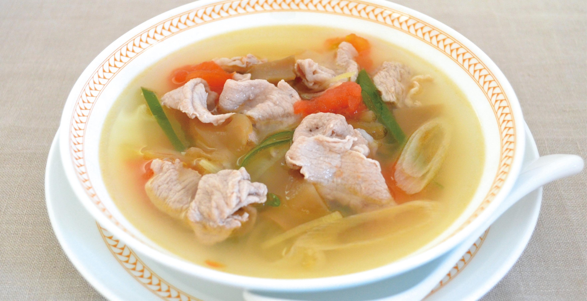 豚しゃぶとザーサイの中華スープ