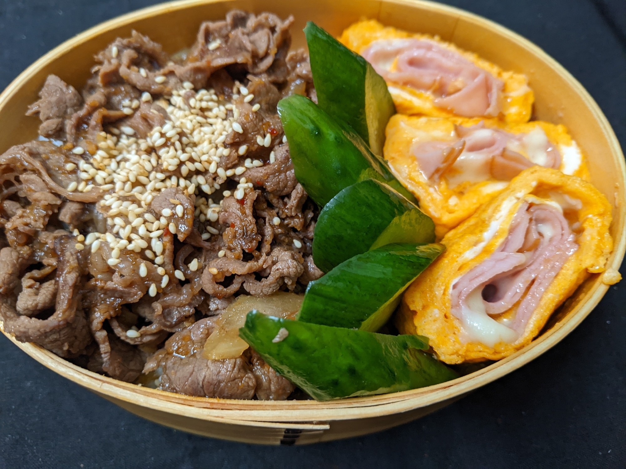 お弁当に‼️牛肉の甘辛生姜焼き